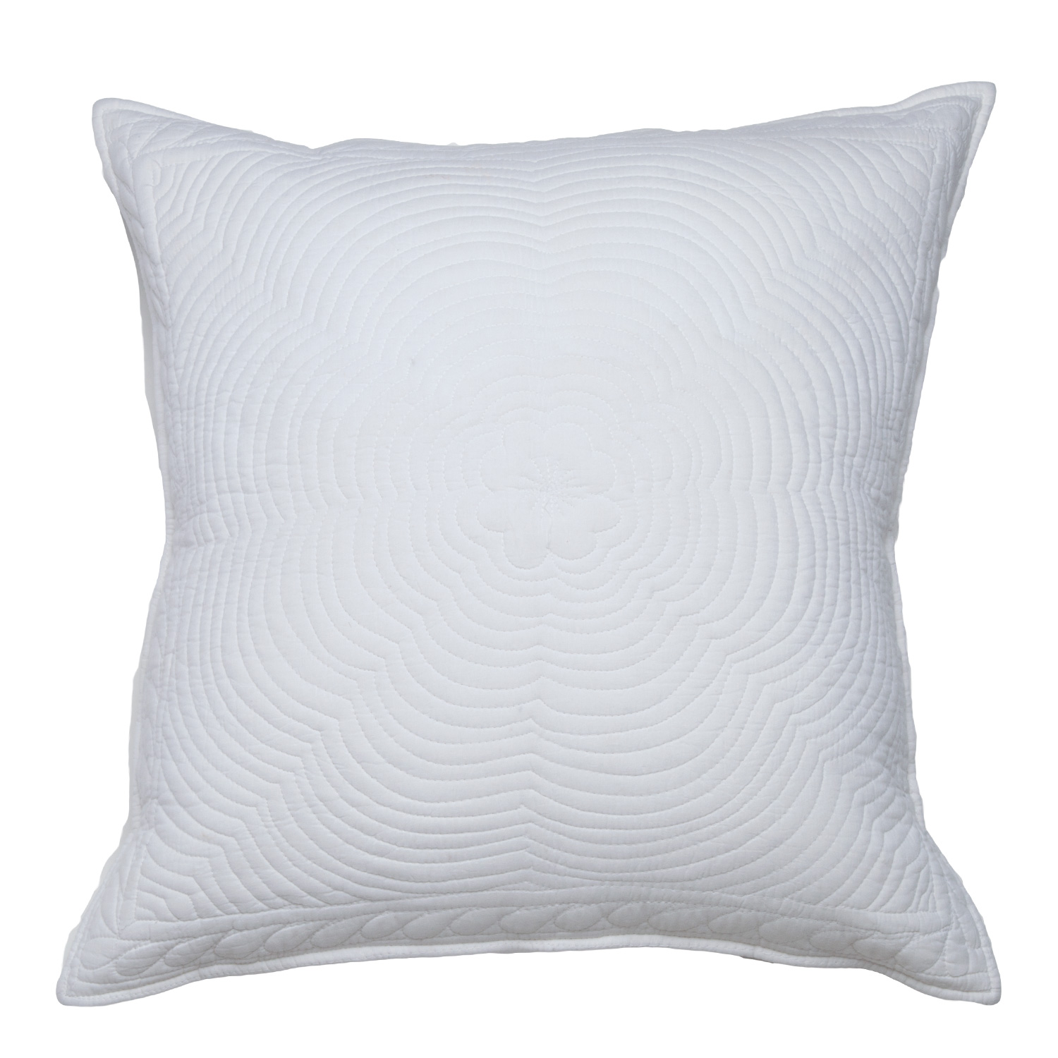 Ripples Quilted Pillow Cover - White